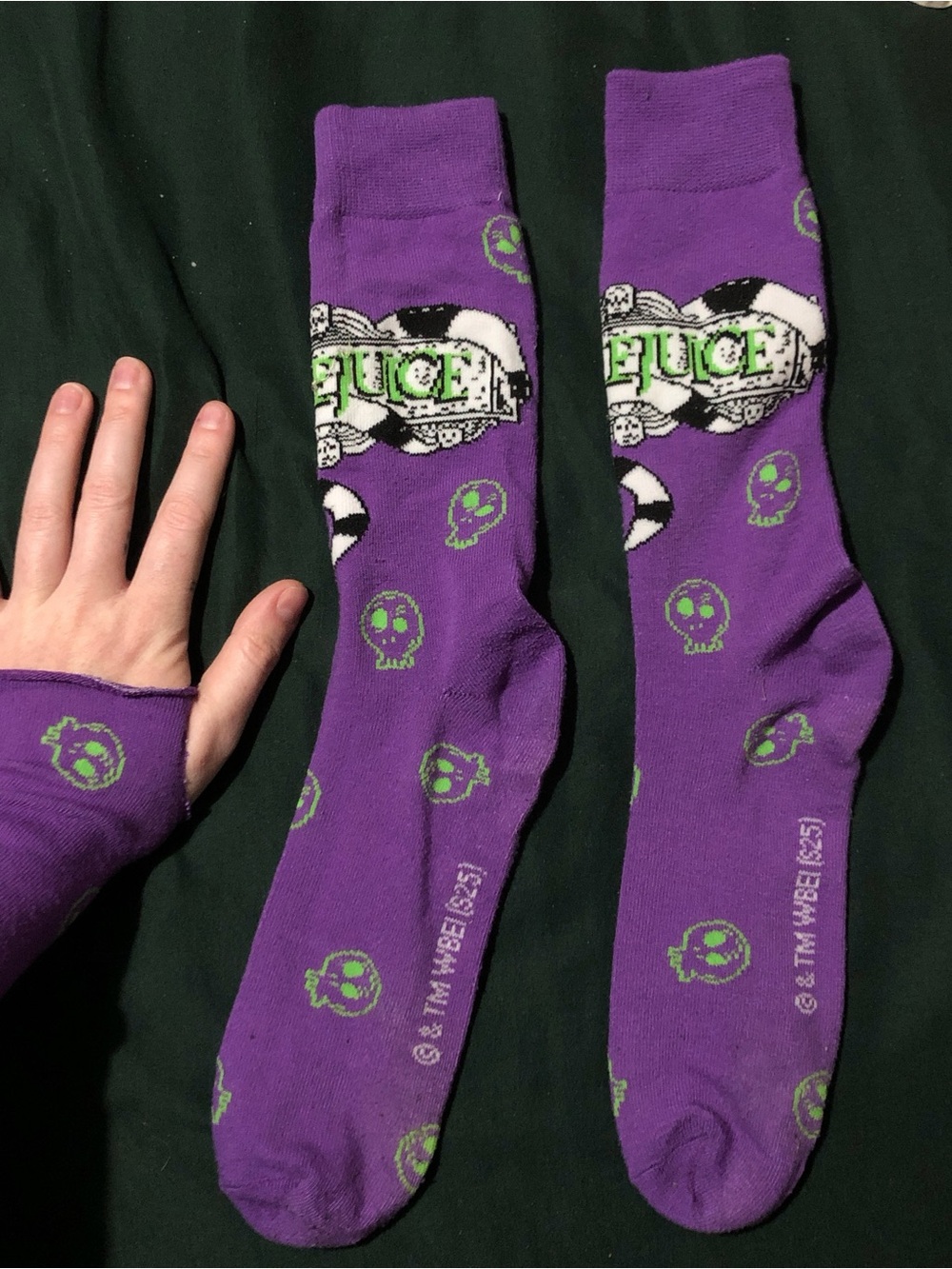 Purple Juice Skull Crew Socks by (unbranded)